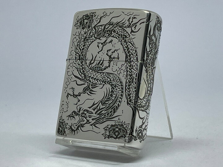 楽天市場】送料無料 ZIPPO[ジッポー]2面加工 ZP 二面龍 銀イブシ【楽  