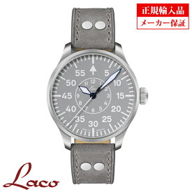 【長期保証5年付き】ラコ メンズ腕時計 Laco 862162 PILOT Aachen39 Grau パイロット アーヘン39 グラウ 自動巻 正規輸入品