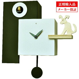 ピロンディーニ Pirondini クオーツ 掛け時計 木製 鳩時計 (はと時計 カッコー時計) [ART809 Nero Bianco] ホワイト イタリア製 インテリア クロック メーカー保証付き