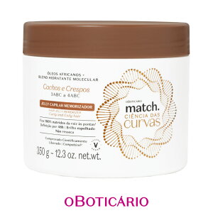 IE{`JI }b` wA[[ CURVAS J[ kсOBOTICARIO MATCH JELLY CAPILAR MEMORIZADOR CACHOS E CRESPOS CIENCIAS DAS CURVAS 350g