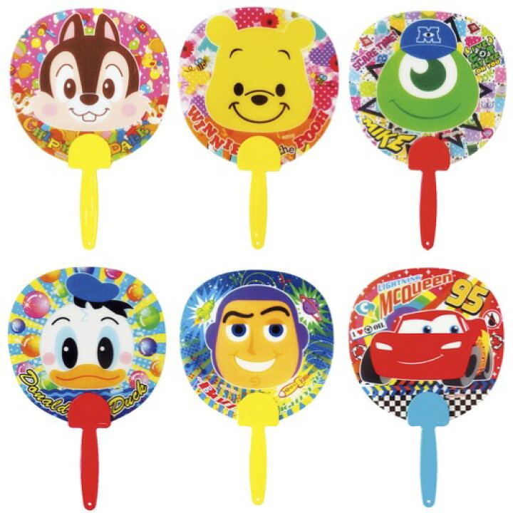 ミニうちわディズニーアソート ２５個セット 送料無料 ノベルティ 粗品 キャラクター 夏 企画 プレゼント うちわ お祭り