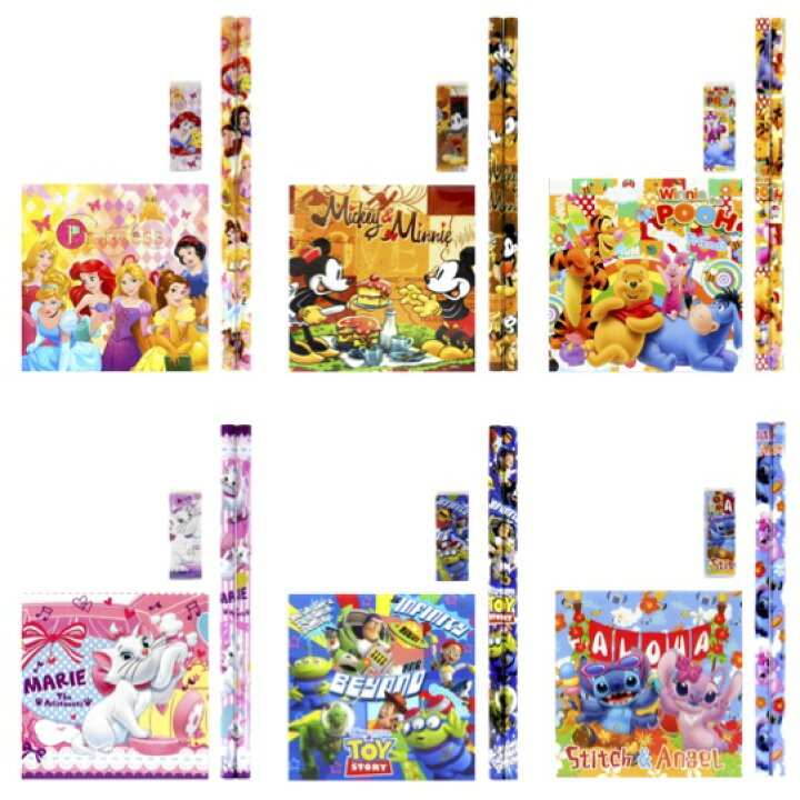 ディズニープリンセス おりがみメモ4点文具セット 景品 粗品 文房具 鉛筆 女の子 折り紙 大人気