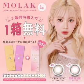 【1箱無料3箱セット】【1箱10枚入×3箱】MOLAK モラク ワンデー カラコン 宮脇咲良 14.2mm 1day 10枚入 1日使い捨て カラーコンタクト UVカット 高含水 度あり 度なし どあり どなし ワンデーカラコン