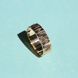 VINTAGE 英国 1970's L.W バーミンガムホールマーク 9CT/9K GOLD バンドリング JP17.5 me01 ri04