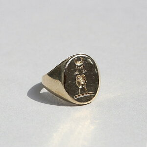 BRITISH VINTAGE 1990s T.A.D. SHEFFIELD HM INTAGLIO 9CT/9K GOLD SIGNET RING JP17 me01 ri04