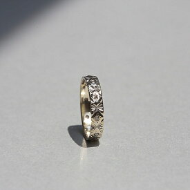 BRITISH VINTAGE 1970s S&Co BIRMINGHAM HALLMARKED 9CT/9K WHITE GOLD DIAMOND BAND RING JP14 me01 ri04