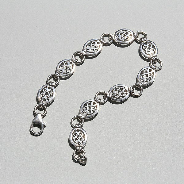 UK VINTAGE BIRMINGHAM HALLMARKED STERLING SILVER CELTIC OPENWORK LINK BRACELET me01 br03