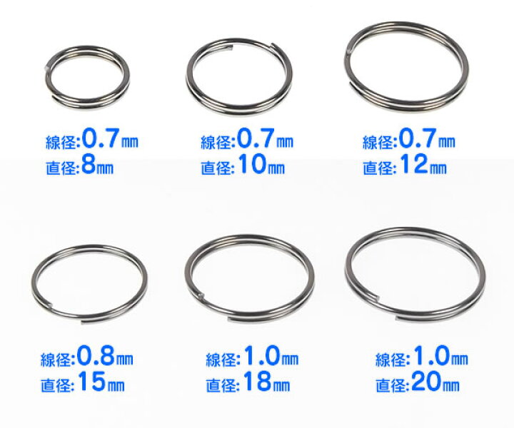 楽天市場】ステンレス製 2重リング 2重丸カン 10個入 外径 2.5mm 3mm 