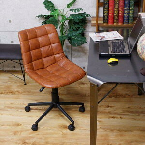 大川リビング木工社 オフィスチェア デザインチェア レザー調 アンティーク調 幅47 奥行59 高さ調節 ガス式昇降 おしゃれ レトロ シンプル