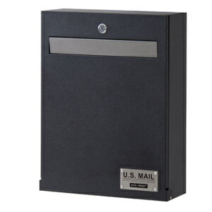 ポスト 郵便受け 新聞受け ブラック 黒 スチール おしゃれ ナチュラル シンプル モダン 鍵付き 防犯 壁付け