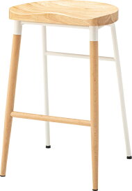 チャオ ハイスツール ホワイト 白 幅41.5 奥行42 高さ65cm 木製 天然木 スチール 北欧風 おしゃれ シンプル 椅子 イス カウンターチェア