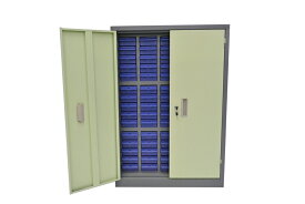 【エントリーで抽選最大100％ポイントバック！12/31まで】パーツキャビネット スチール キャビネット 部品ケース 収納 パーツケース ボルト棚 工具箱 扉付き 5列 15段 引き出し (ブルーS515D-B / クリア S515D-A)