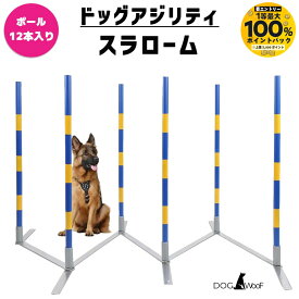 【抽選で最大100％ポイントバック実施中！5/1〜5/31まで ※要エントリー】ドッグアジリティ スラローム 競技用 訓練 練習 トレーニング 青白 12本ポール 自立式 角度調節 高さ99cm 収納キャリーバッグ付属 自宅の庭でも使用可能