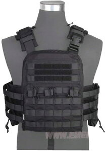 EMERSON製 Navy Cage プレートキャリア NCPC タクティカルベスト (ブラック 黒色)