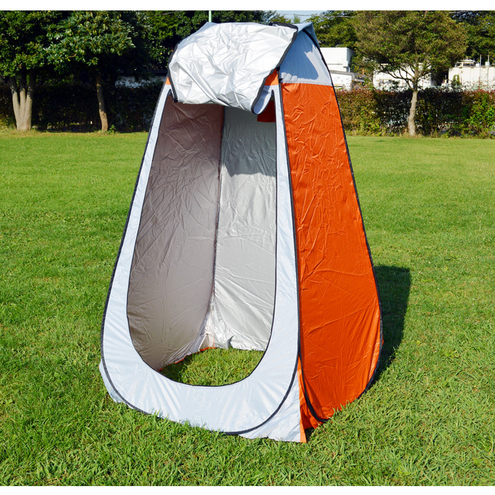 テント 簡易トイレ ワンタッチ式 簡易更衣室 災害 折り畳みテント オレンジ 高さ180cm*120cm*120cm | ST-MART
