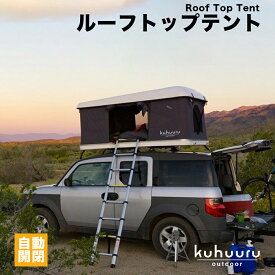 ルーフテント 車上 はしご付き 開閉 車上テント キャンプ ハードシェル タワー型 グリーン outdoor グレー