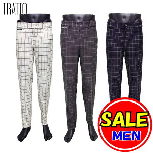 【最終!セール】トラット / TRATTO (秋冬モデル!)チェック柄 ストレッチパンツ/メッシュ布袋付(メンズ)ゴルフウェア/17