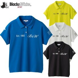 【50％OFF！セール】ブラック＆ホワイト / ブラック アンド ホワイト/春夏モデル！アルファドライ3Dビッグロゴシャツ 半袖シャツ(レディース）ゴルフウェア