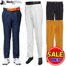 【50％OFF！セール】ブラック＆ホワイト / Black&White / 秋冬モデル / ワンタックパンツ (メンズ) ブラック＆ホワイト / ゴルフウェア