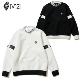 V12 ゴルフ メンズ トップス V TWELVE（2022秋冬新作！）JACQUARD NECK SWEAT/長袖 モックネック スウェット ゴルフウェア/送料無料！