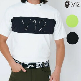 V12 ゴルフ V TWELVE（2024春夏新作！）NAME MOCK カットソー メンズ 半袖 モックネックシャツ/ゴルフウェア/
