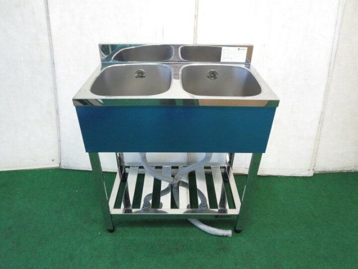 楽天市場】※使用少々 azuma 2槽シンク バックガードあり(0917EH)7CY-13 