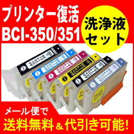 【印刷トラブルお任せ】プリンター洗浄液カートリッジ　BCI-351+350/6MPのヘッドクリーニング洗浄 351XLBK/351XLC/351XLM/351XLY/351XLGY/BCI-350XLPGBK　互換インク プリンターインク　洗浄