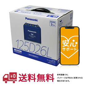 安心サポート付 【送料無料(一部地域除く)】 パナソニック バッテリー カオス トヨタ ランドクルーザープラド 型式LDA-GDJ150W H27.06～応 N-125D26L/C8 充電制御車対応 | ブルーバッテリー カーバッテリー 電池 Panasonic カー用品 交換 メンテナンス 車用品 車用 車