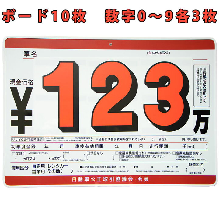 楽天市場 P21r プライスボードセット ボード 板10枚 数字プレート30枚 0 9各3枚 自動車 中古車 販売店 ディーラー 店舗用品 備品 ポップ 値札 Stella Japan 楽天市場 P21r プライスボードセット ボード 板10枚 数字プレート30枚 0 9各3枚 自動車 中古車 販売店 ディーラー 店舗用品 備品 ポップ 値札 Stella Japan