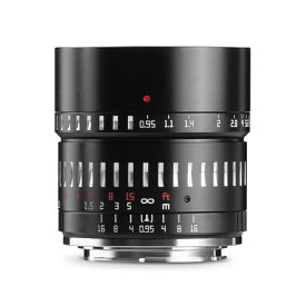 【P2倍+クーポン！SS】銘匠光学 TTArtisan 50mm f/0.95 C 富士フイルムXマウント APS-C ブラック×シルバー カメラレンズ 単焦点レンズ 中望遠レンズ