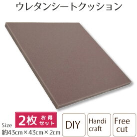 クッション 中身 2枚組 クッション 中身 シートクッション 43×43×2cm DIY 手芸 ウレタンフォーム 腰痛対策 正方形 カスタマイズ フリーカット