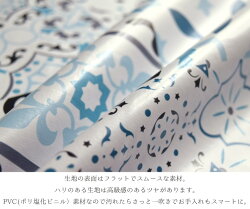 【イタリア製】テーブルクロスビニールモロッコタイル約140×220cmアンティークエスニック幅140cm定型長方形カントリー撥水耐水おしゃれお洒落リビングダイニング【メール便送料無料】