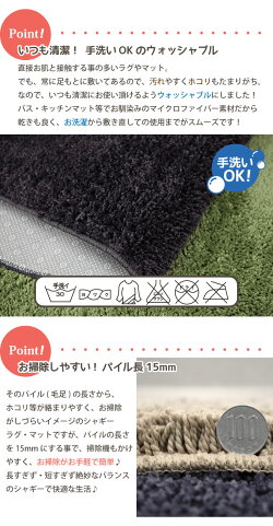 ふわふわもこもこマイクロファイバーシャギーマットFUWARI/45cm×65cm/玄関マット・バスマット・トイレマット/ウォッシャブル・滑り止め付き/ふわり