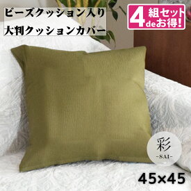 クッション クッションカバー 中身セット 洗えるカバー 和風 おしゃれ 彩-サイ- 約45×45cm 選べる5色 無地 エスニック アジアン シンプル