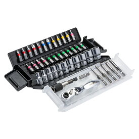 1/4"ソケットレンチ＆ビットセット 43ピース【オリジナル商品】 STRAIGHT/10-4300 (STRAIGHT/ストレート)