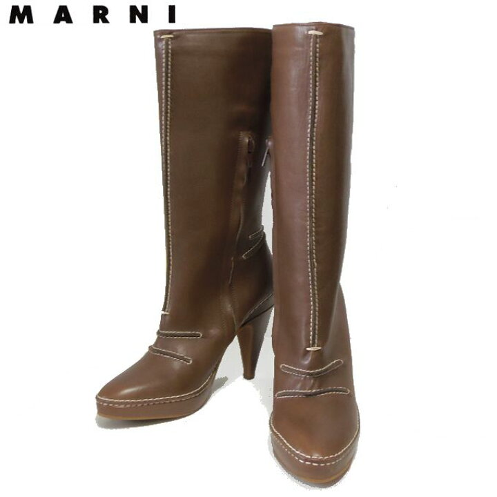 楽天市場】MARNI マルニ 美しいシルエット サイドファスナー ブーツ 37 
