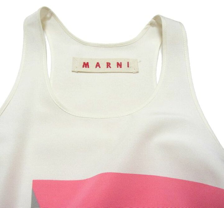 楽天市場】MARNI マルニ シルク×コットン 幾何学柄ノースリーブ 38  