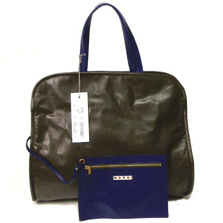 楽天市場】MARNI マルニ CUSHION shopping bag バイカラー レザー 