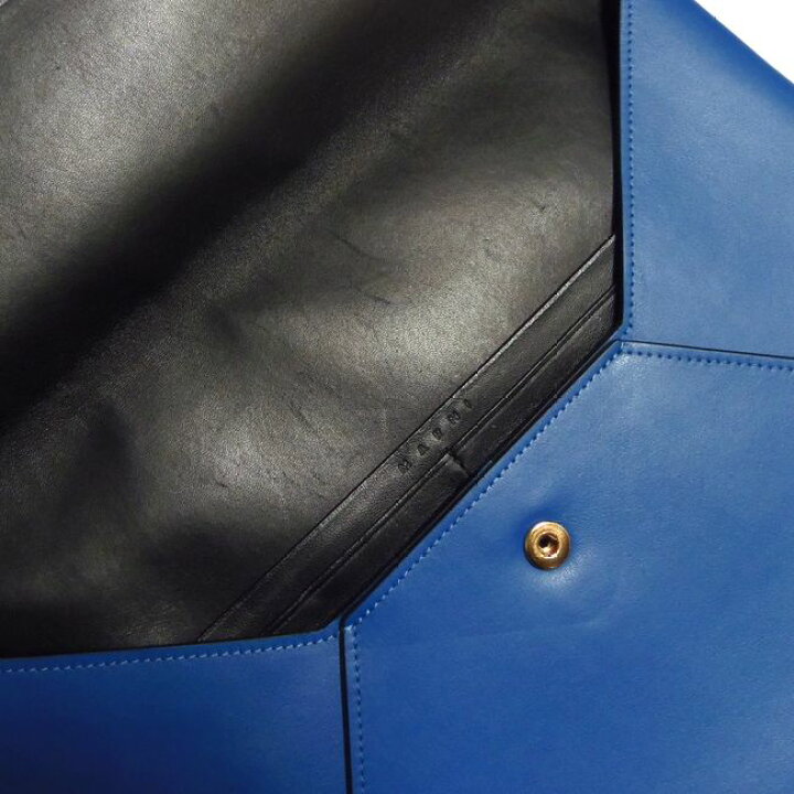 楽天市場】MARNI マルニ スムースカーフ クラッチバッグ ブルー 未使用 