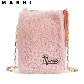 MARNI マルニ MUSEO NANO ボア×レザー チェーン ショルダーバッグ SHEARLING CHAIN BAG ピンク×オレンジ【新品】【コンビニ受取対応商品】【あす楽】レディース ブランド バッグ