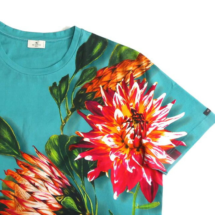 楽天市場】ETRO エトロ フラワープリント Tシャツ エメラルドグリーン 