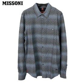 ミッソーニ MISSONI グラデーション シャツ グレー×ブルー Mサイズ 【新品】【あす楽】【コンビニ受取対応商品】【あす楽】ブランド メンズ 春夏