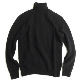 LARDINI ラルディーニ タートルネック セーター カシミヤ混紡ウール アランニット ブラック Mサイズ Lサイズ 新品 コンビニ受取対応商品 ブランド メンズ 秋冬 セーター