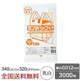 【ポイント10倍】ランチバッグ レギュラータイプ 乳白 Sサイズ 3000枚 レジ袋 ジャパックス製