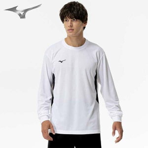 ミズノ スポーツ ウェア ナビドライ Tシャツ 長袖 切替 吸汗速乾 UVカット トレーニング ロングスリーブ ユニセックス 32MAC19701 mizuno