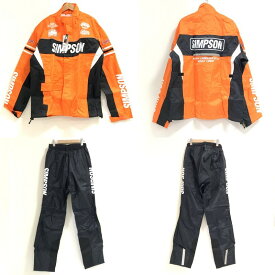 【中古】 SIMPSON シンプソン バイク用レインスーツ SRS-6191 ジャケット パンツ セパレート ◇TA4107