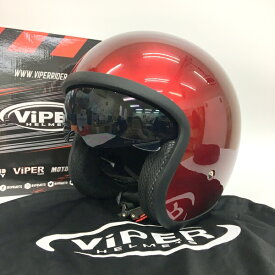 【中古】VIPER RS V06 BURGUNDY ジェットヘルメット 美品 除菌消臭済 オートバイ ツーリング ライディング バイカー 原付 スクーター Lサイズ 59-60cm バーガンディー バイパー バイク用品 N17424H●