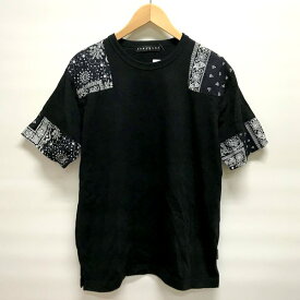 【中古】 roarguns BANDANA A.CTN 22SS T-Shirts バンダナ切替え コットン Tシャツ メンズ サイズ1 ブラック系 ロアーガンズ トップス A1459◆