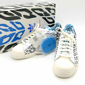 【中古】 Adidas Superstar 80s WC World Cup スニーカー M21779 スーパースター 未使用品 シューズ ワールドカップ 箱付き メンズ 27.5cm ホワイト アディダス 靴 B1648◆