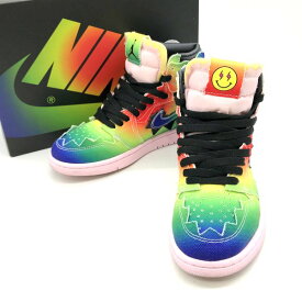 【中古】 NIKE AIR JORDAN 1 RETRO HIGH OG J BALVIN スニーカー エアジョーダン1 DC3481-900 Rainbow レインボー 箱付き レディース 23.5cm マルチカラー ナイキ 靴 B2182◆